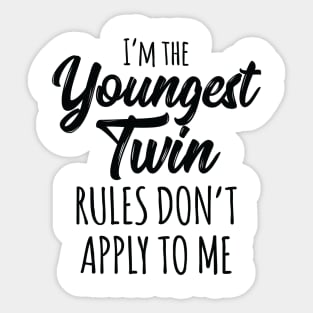 Siblings Youngest Twin Birthday Funny Twins Matching Sticker